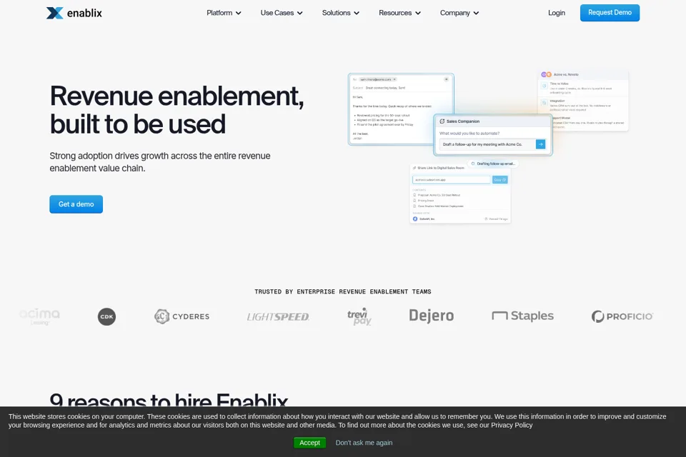 Aperçu de la landing page