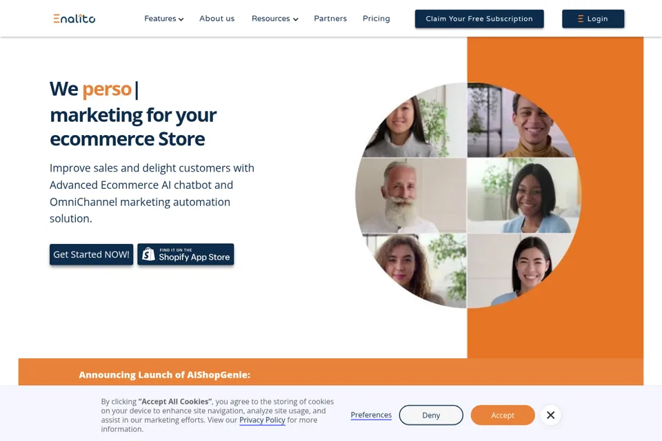 Aperçu de la landing page