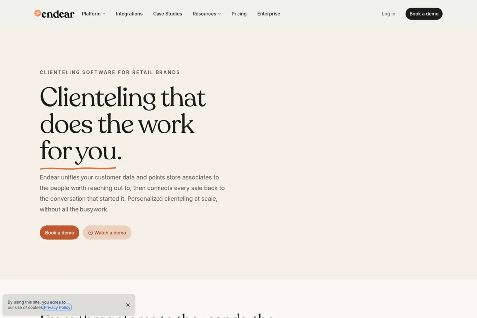 Aperçu de la landing page