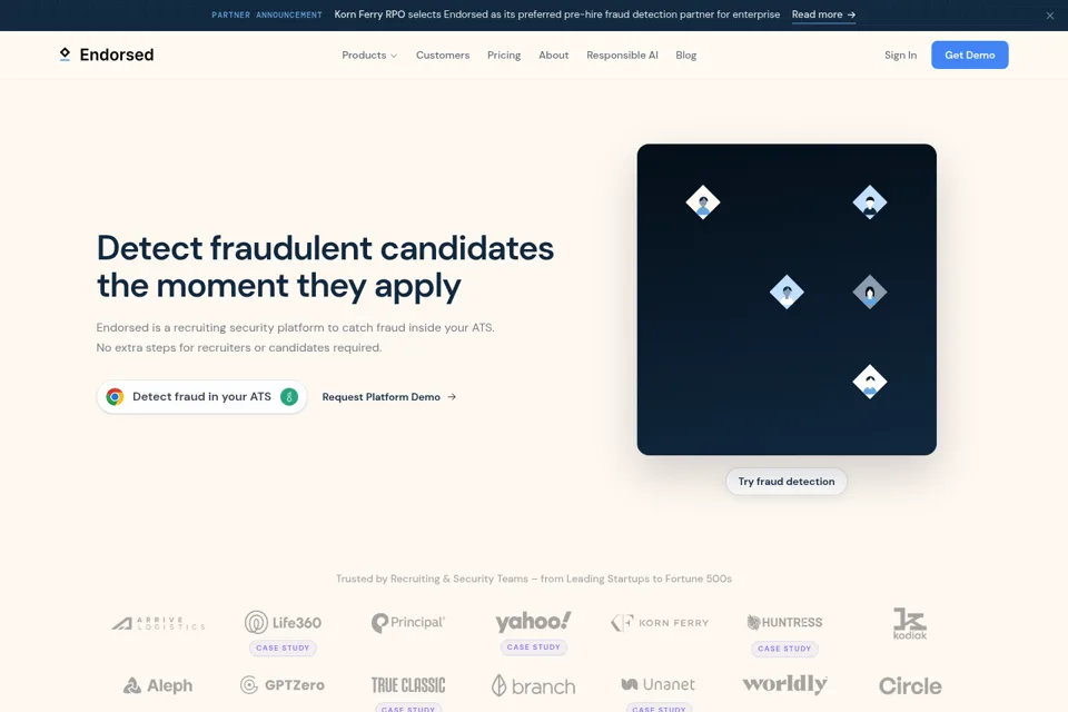 Aperçu de la landing page