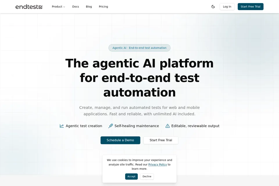 Aperçu de la landing page