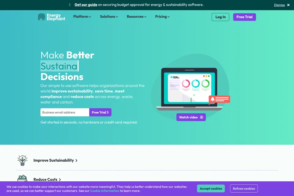 Aperçu de la landing page