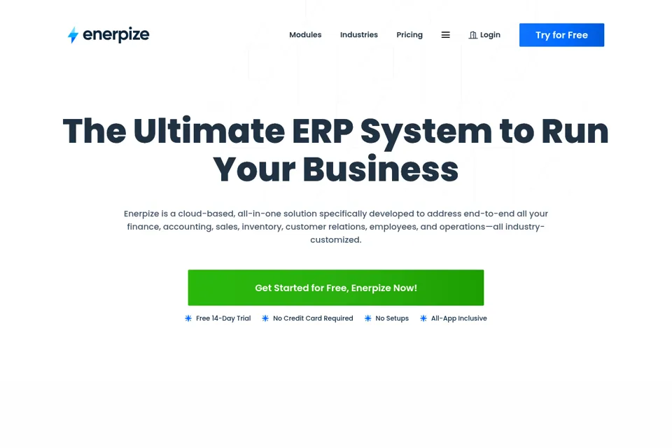Aperçu de la landing page