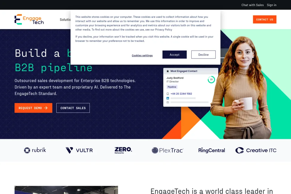 Aperçu de la landing page