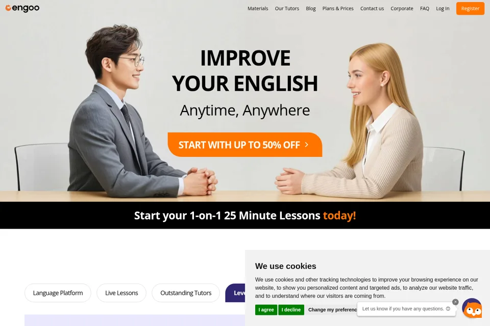 Aperçu de la landing page