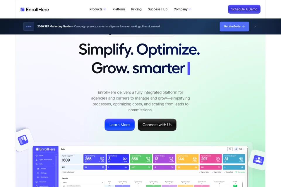 Aperçu de la landing page