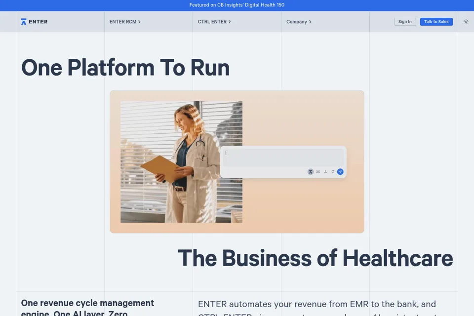 Aperçu de la landing page
