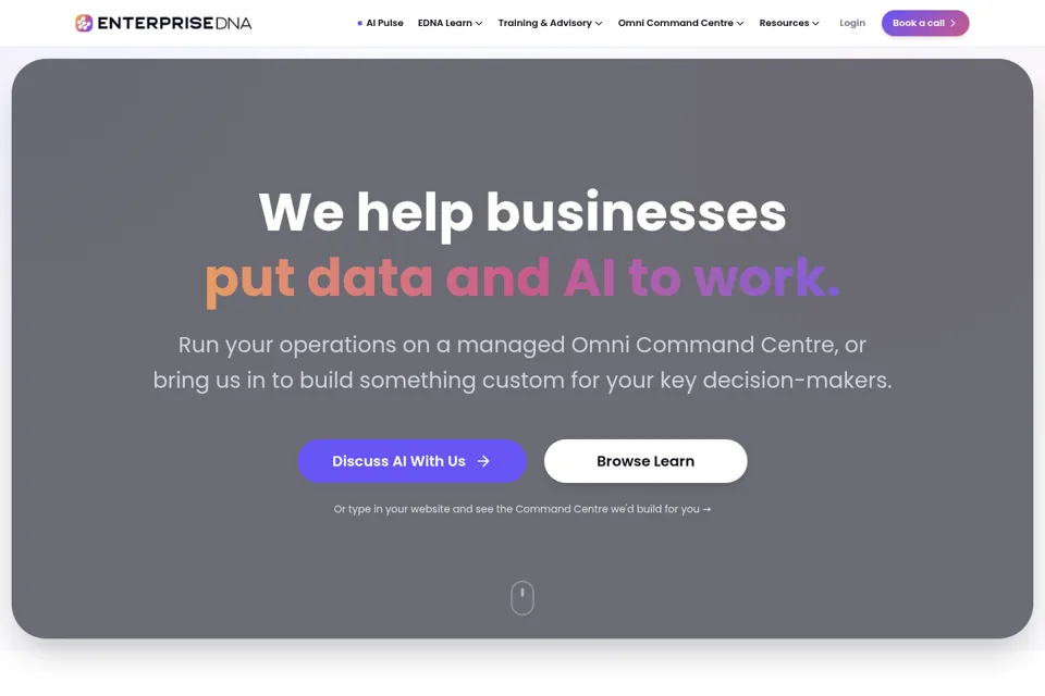 Aperçu de la landing page