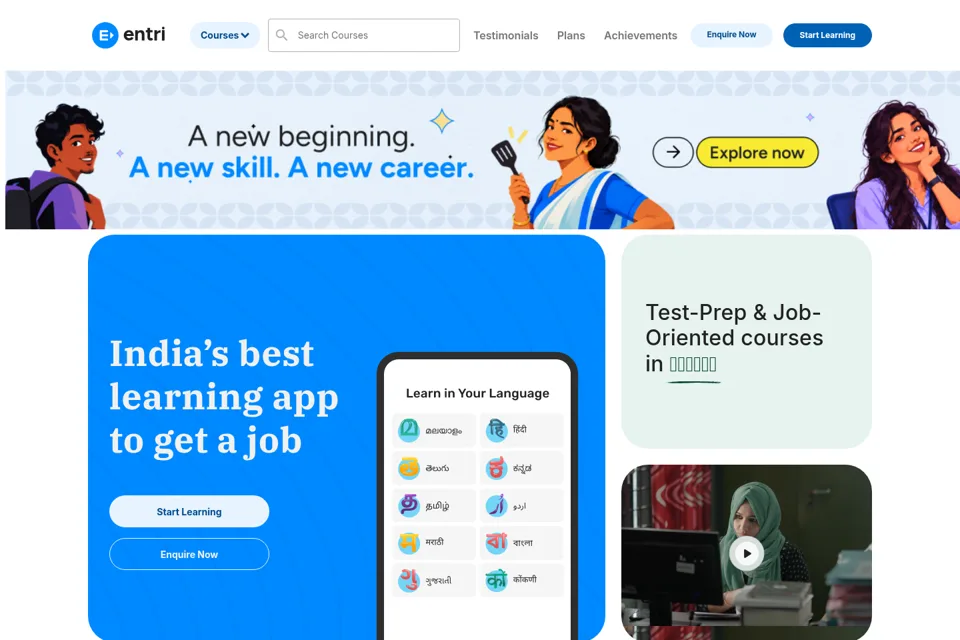 Aperçu de la landing page