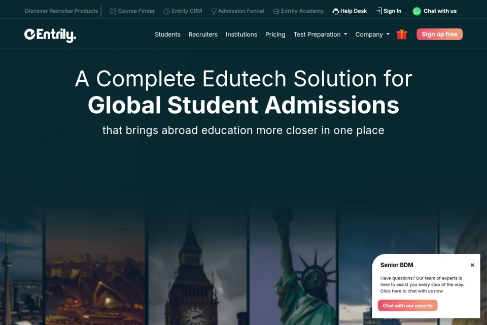 Aperçu de la landing page