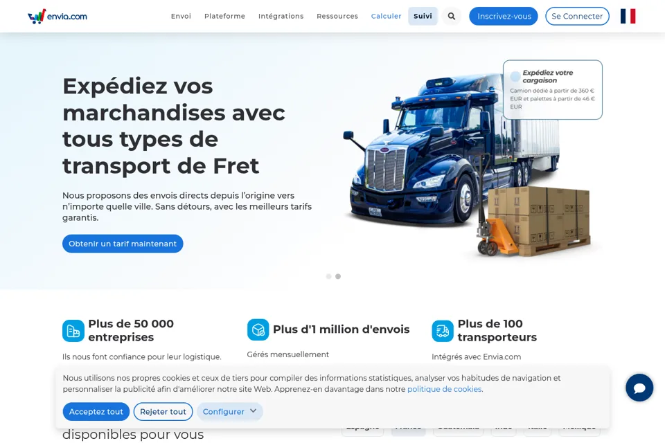 Aperçu de la landing page
