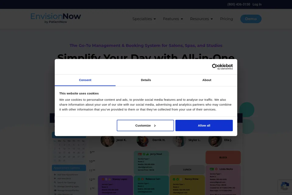 Aperçu de la landing page