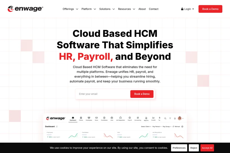 Aperçu de la landing page