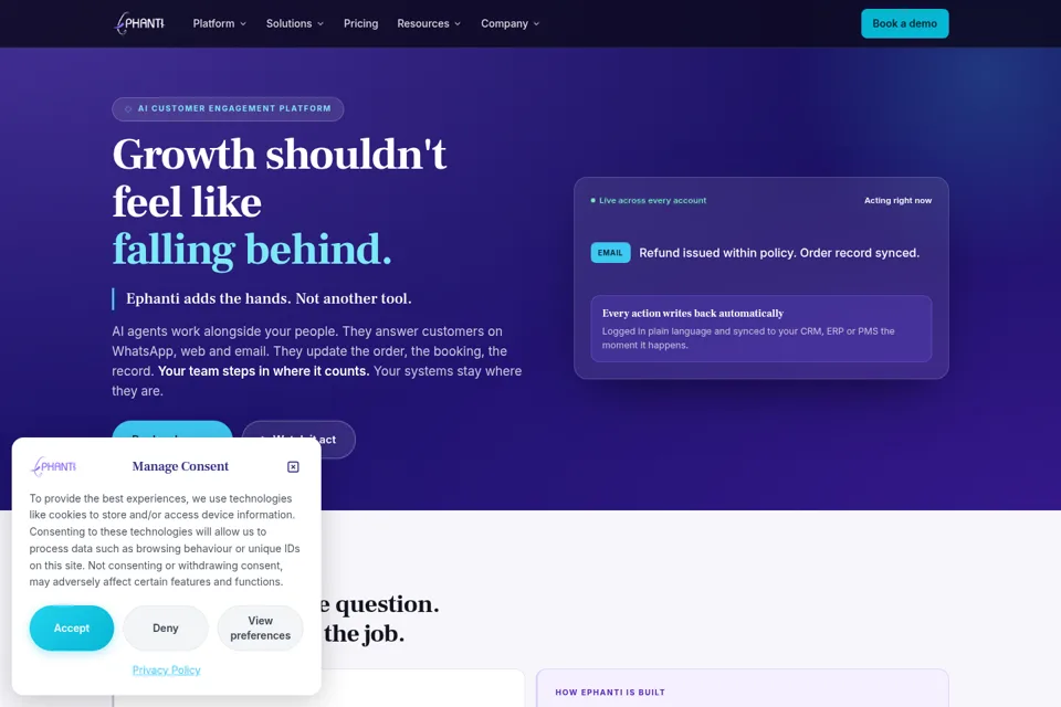 Aperçu de la landing page