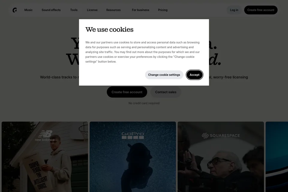 Aperçu de la landing page