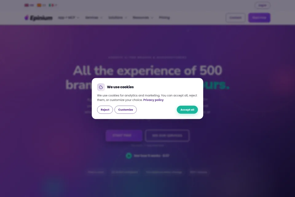 Aperçu de la landing page