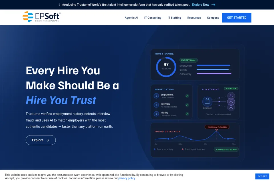 Aperçu de la landing page