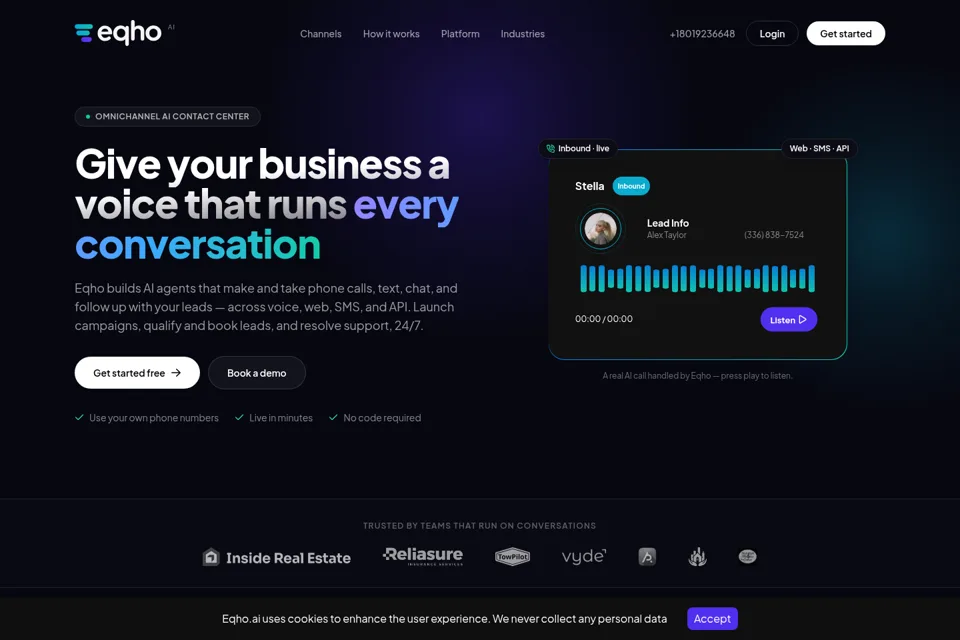 Aperçu de la landing page