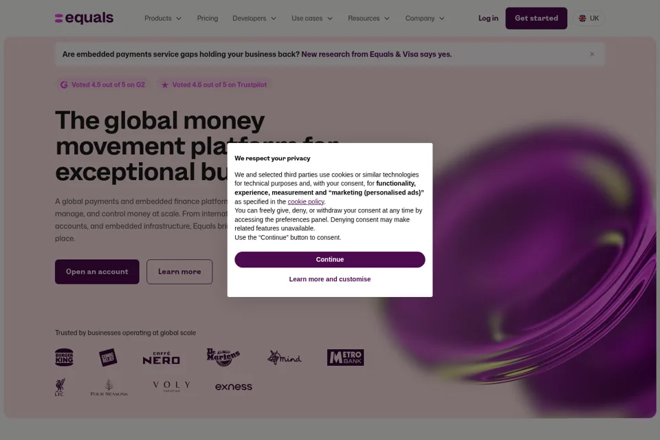 Aperçu de la landing page