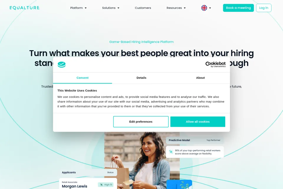 Aperçu de la landing page