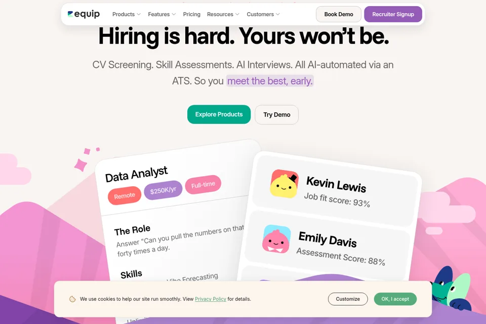 Aperçu de la landing page