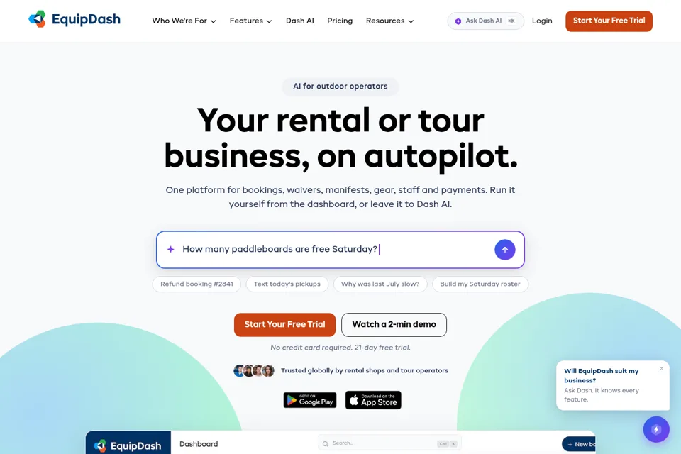 Aperçu de la landing page
