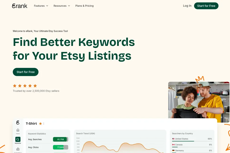 Aperçu de la landing page