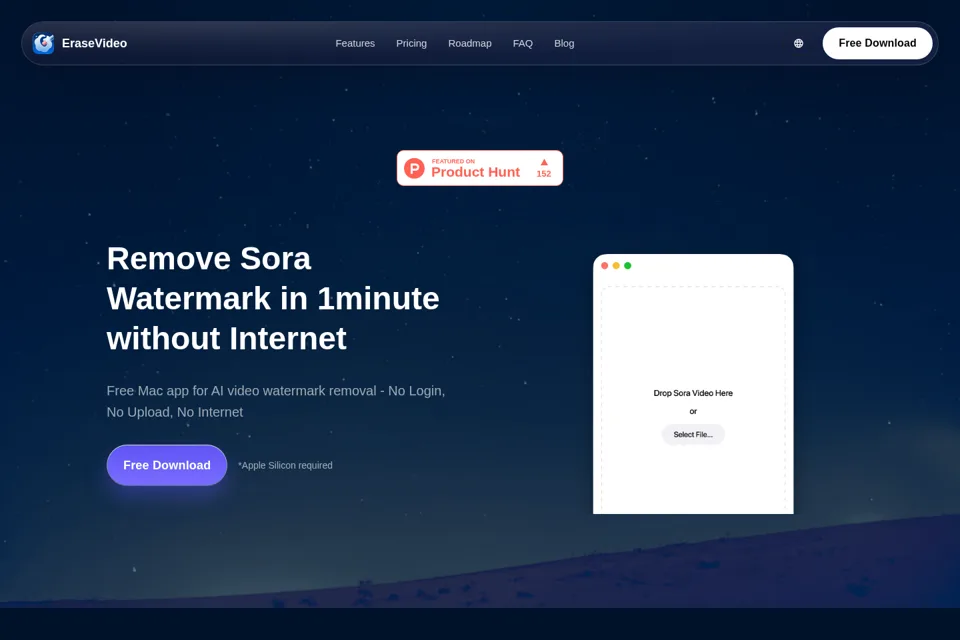 Aperçu de la landing page