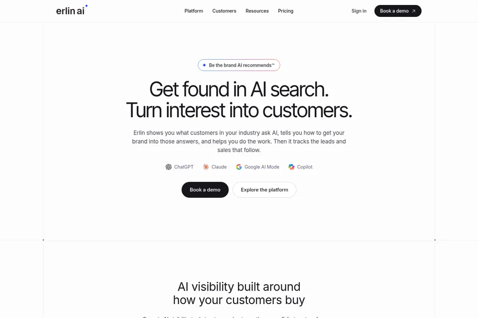 Aperçu de la landing page