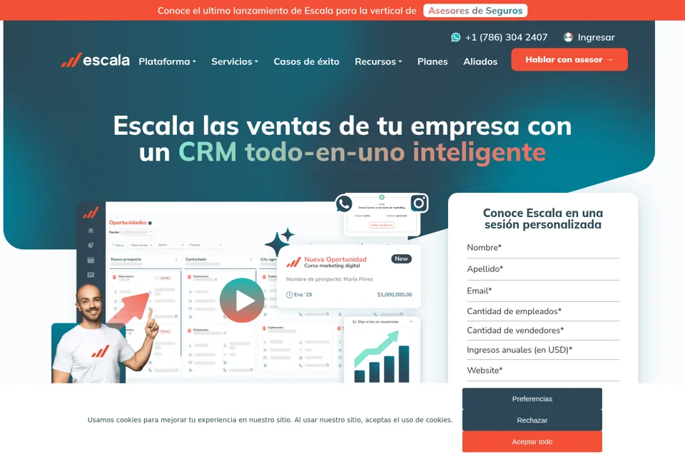Aperçu de la landing page