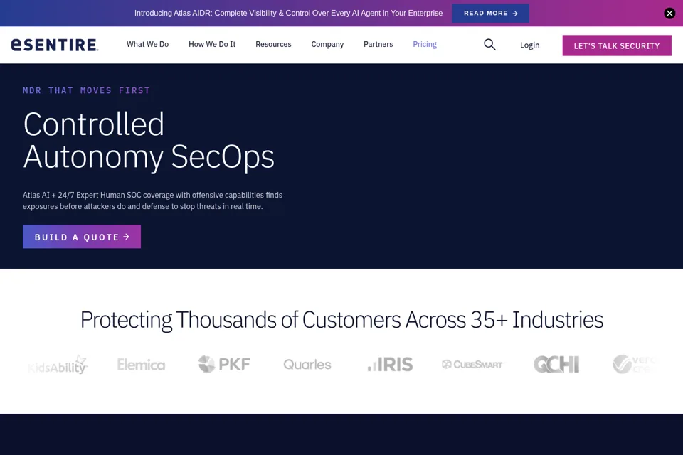 Aperçu de la landing page