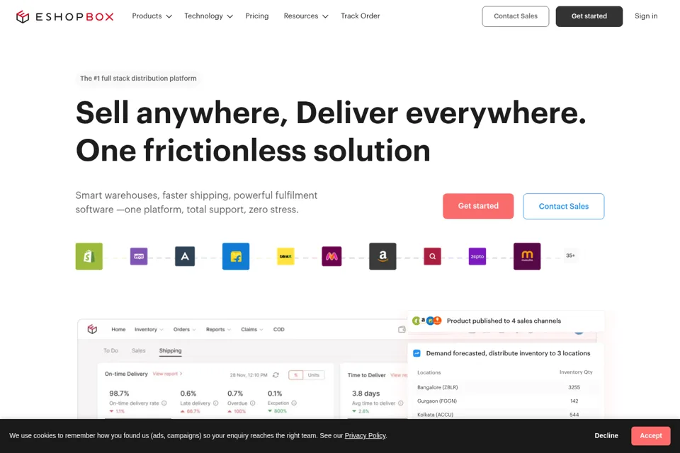 Aperçu de la landing page