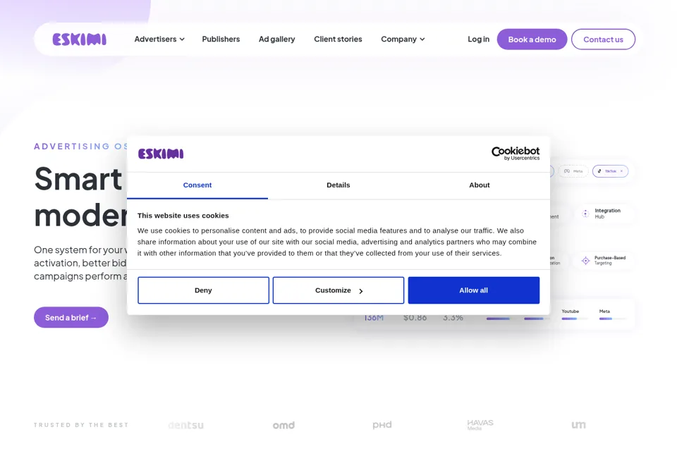 Aperçu de la landing page