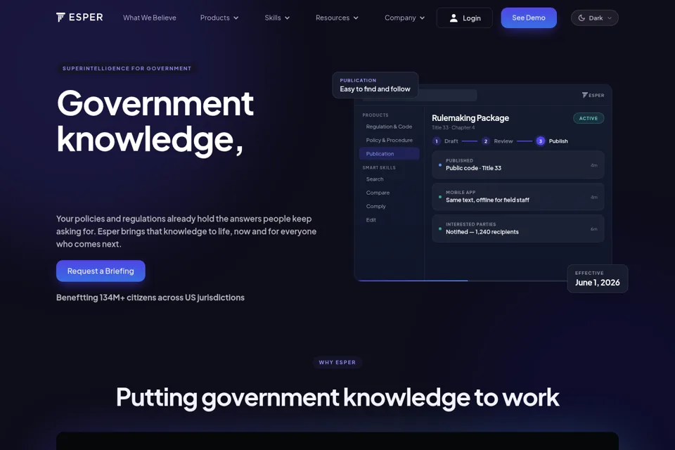 Aperçu de la landing page