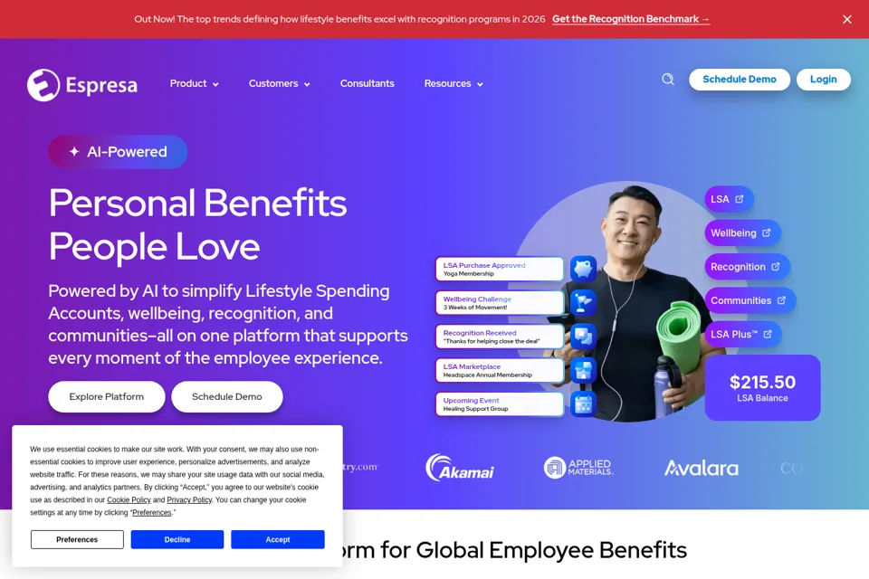 Aperçu de la landing page