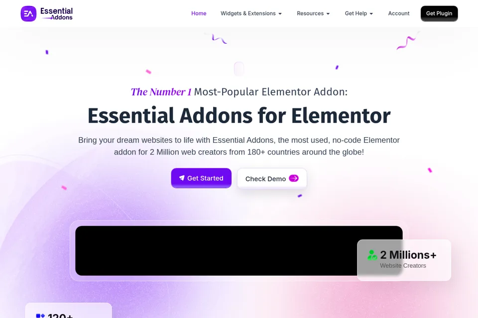 Aperçu de la landing page