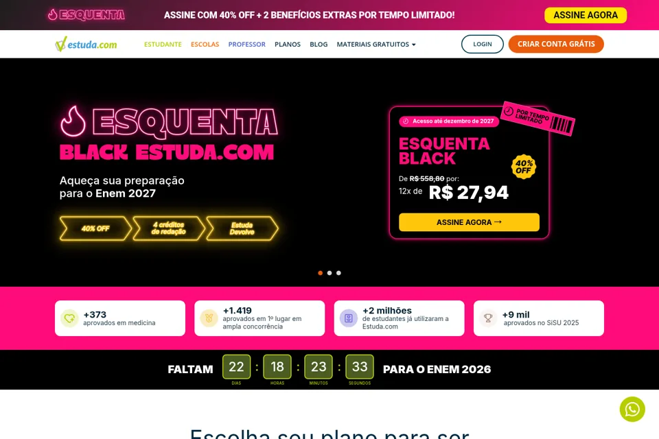 Aperçu de la landing page