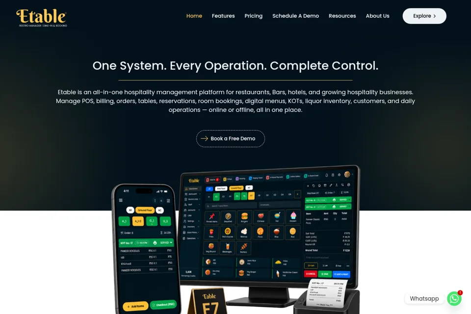 Aperçu de la landing page