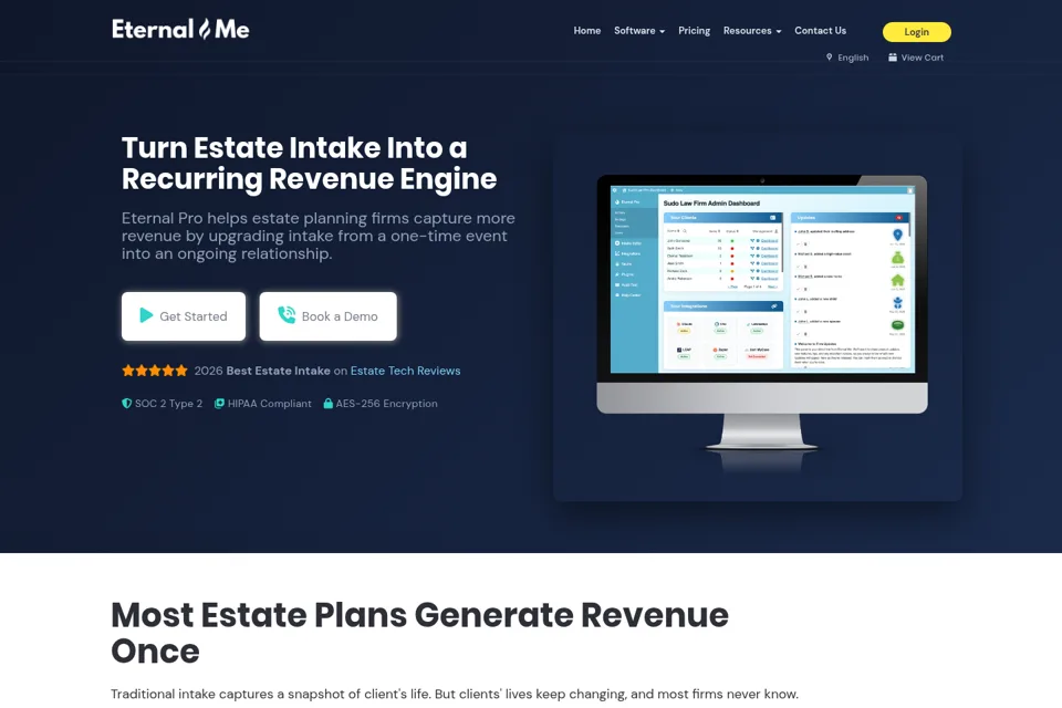 Aperçu de la landing page
