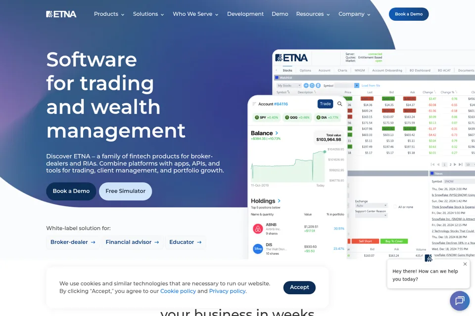 Aperçu de la landing page