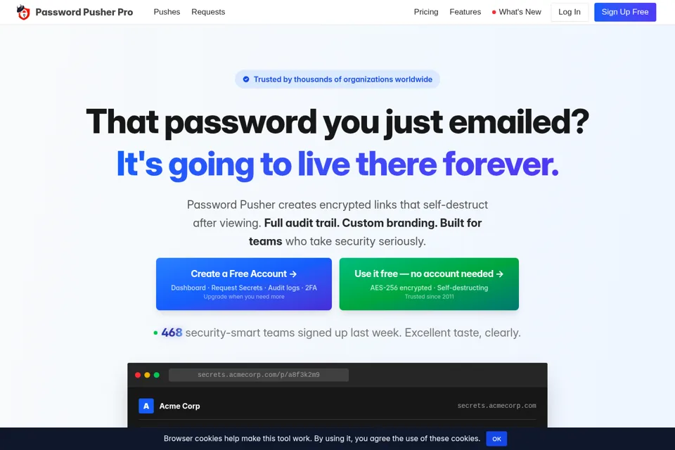 Landing page preview