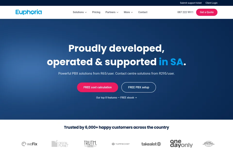 Aperçu de la landing page