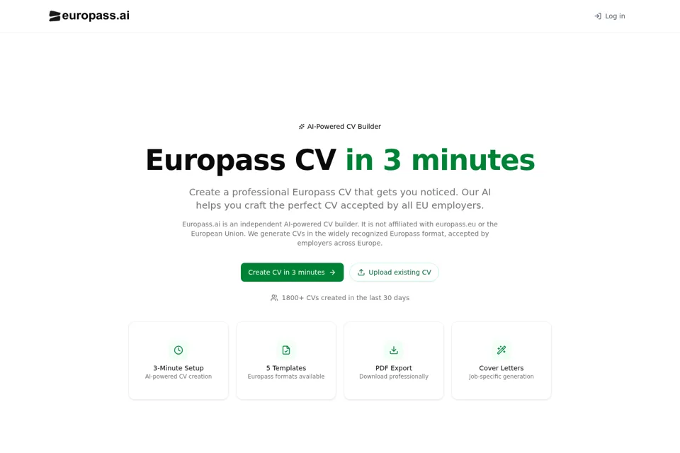 Aperçu de la landing page