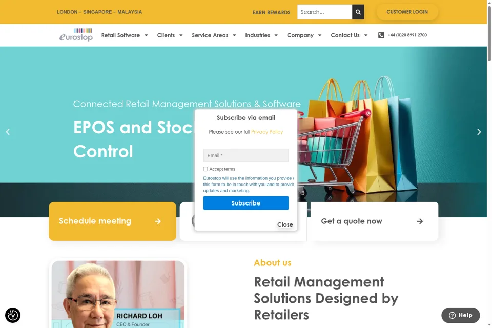 Aperçu de la landing page