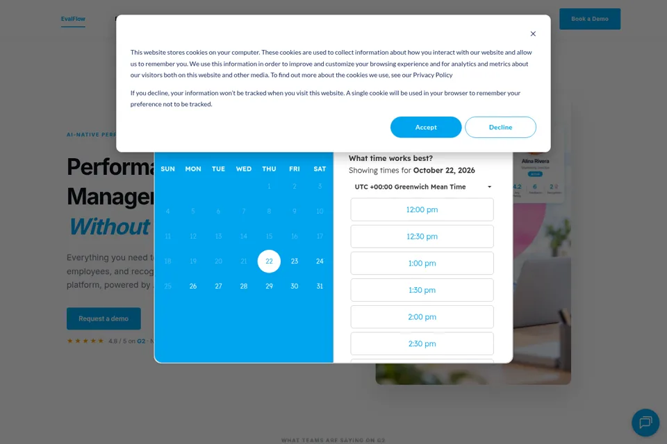 Aperçu de la landing page