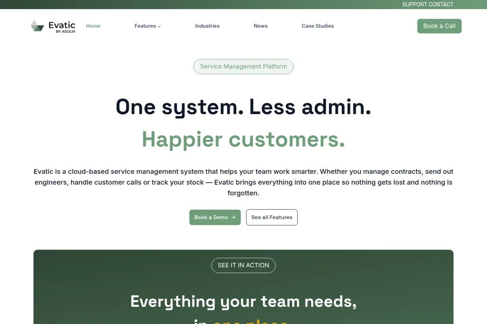 Aperçu de la landing page