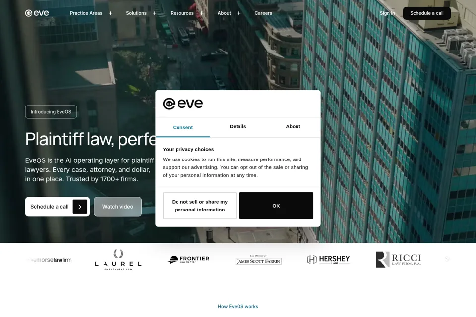 Aperçu de la landing page