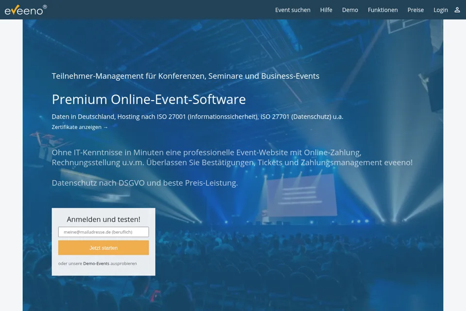 Aperçu de la landing page