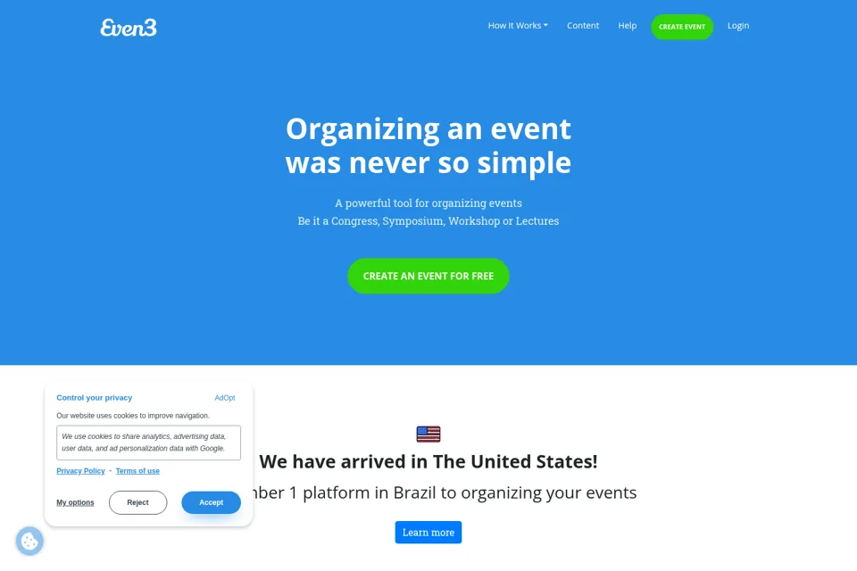 Aperçu de la landing page