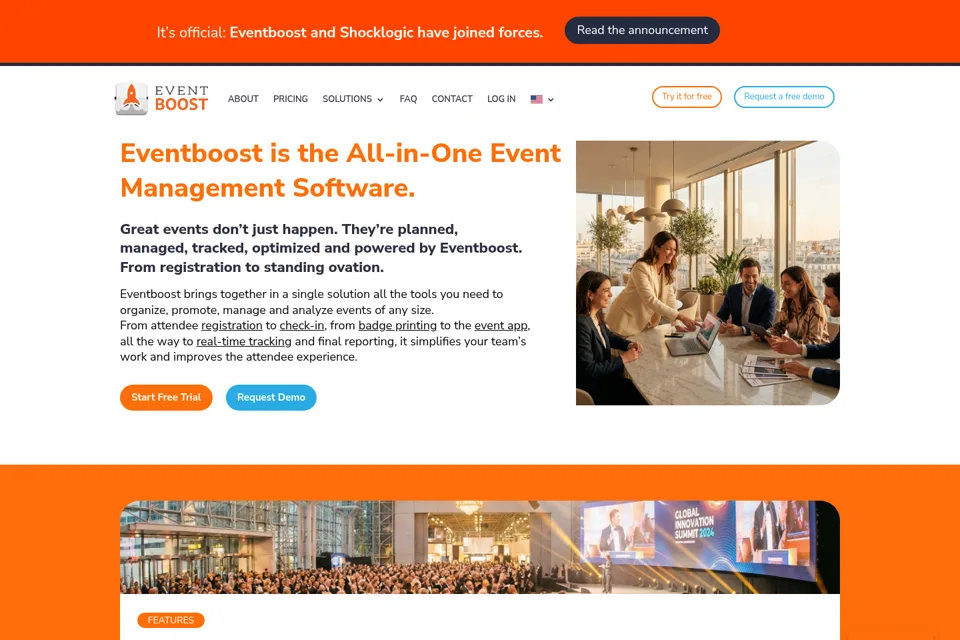 Aperçu de la landing page